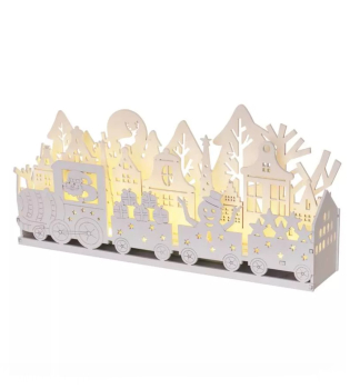LED dekor�cia VL��IK, dreven�, 30x6x14 cm, vn�torn�, tepl� biela, �asova�