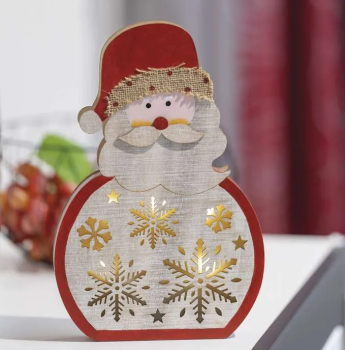 LED VIANO�N� SANTA, 20x30 cm, 5 LED, tepl� biela, �asova�
