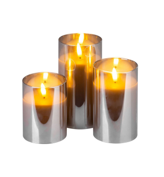 Svie�ka MagicHome Vianoce, sada 3 ks, tepl� biela, v skle, 3xAAA