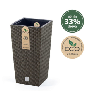 Kvetin�� RATO SQUARE ECO WOOD, k�va, 20x38 cm