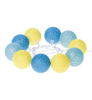 Viano�n� re�az LETO - BAVLNEN� GU���KY, 1 m, tepl� biela, 10 LED